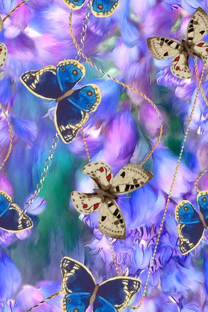 蝴蝶印花华亿平台图片