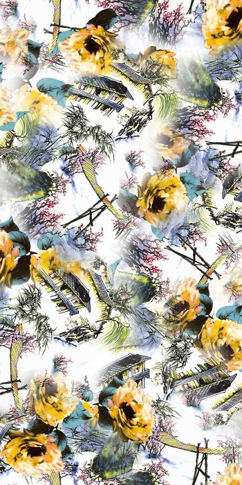 国画山水印花华亿平台图片