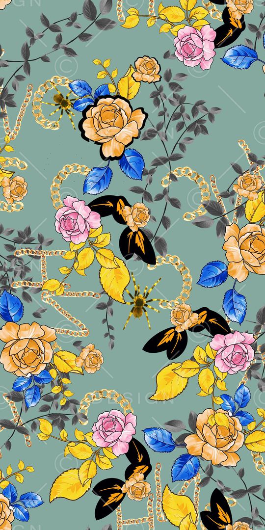 水彩花印花华亿平台图片