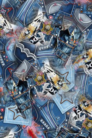 牛仔印花华亿平台图片