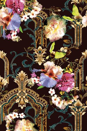 宫廷风印花华亿平台图片