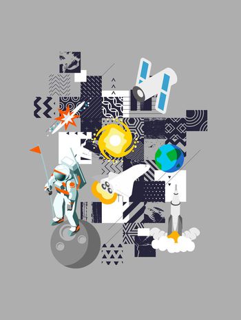 宇航员印花华亿平台图片