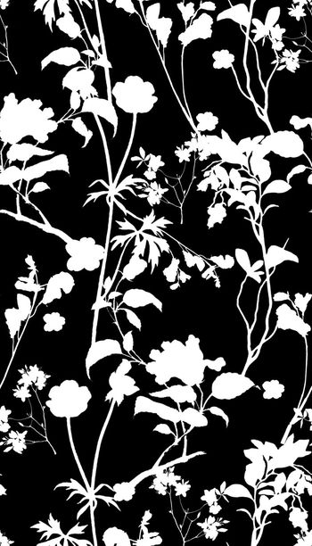 黑白花卉组合印花华亿平台图片