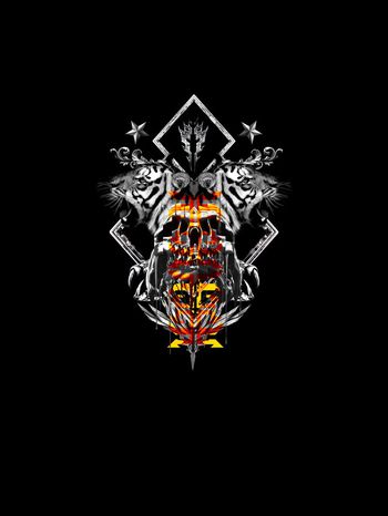 725220-欧式花纹老虎骷髅头暗黑系列