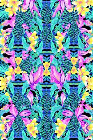 热带植物印花华亿平台图片