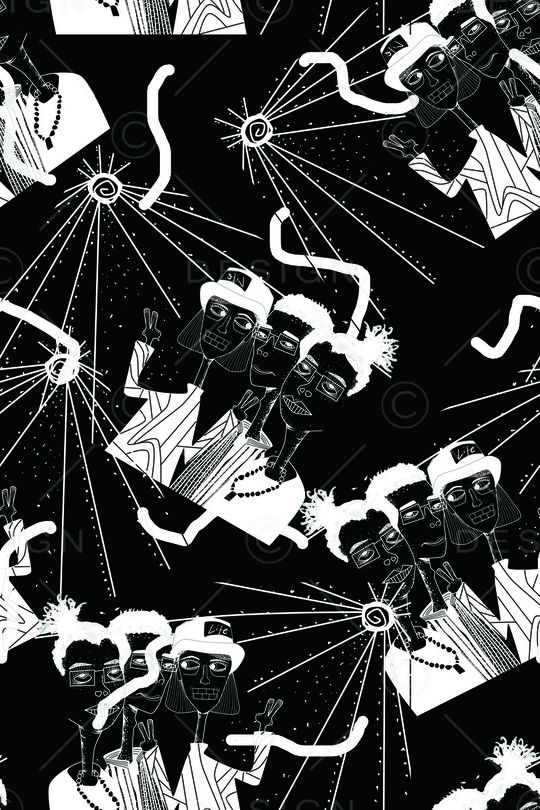 黑白漫画印花华亿平台图片