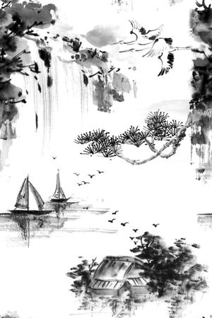 黑白印花华亿平台图片