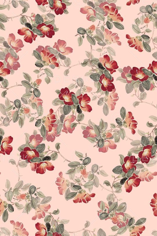 抽象手绘水彩画花卉数码印花印花华亿平台图片