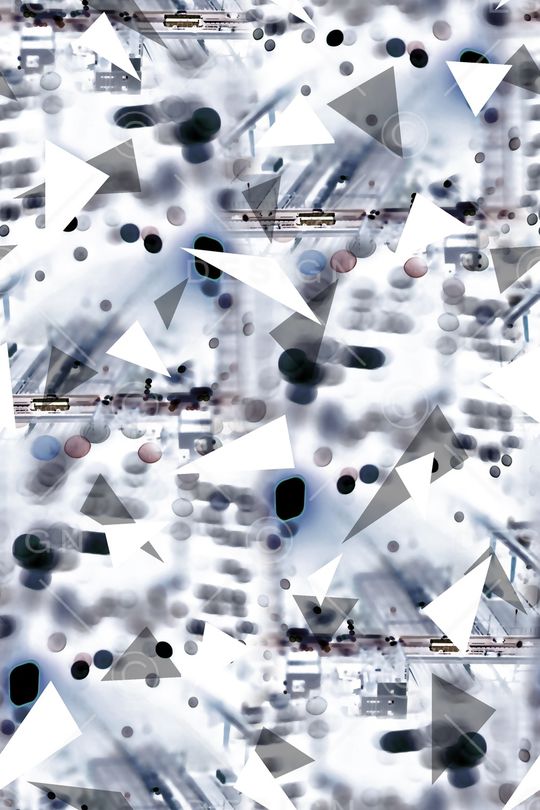 几何拼块印花华亿平台图片