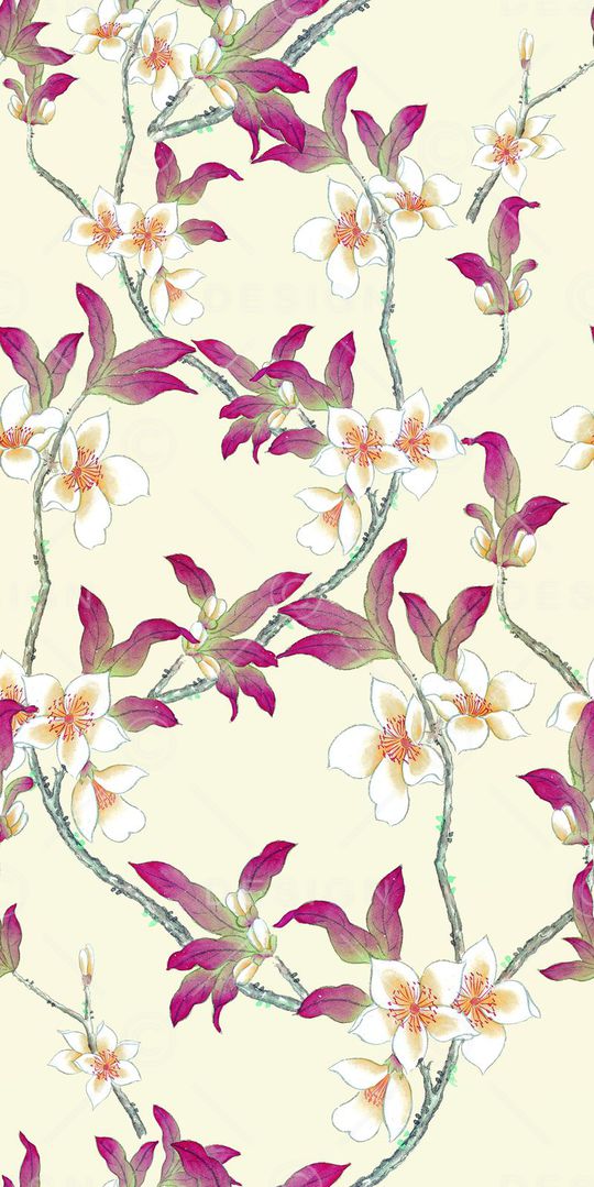 玉兰花印花华亿平台图片