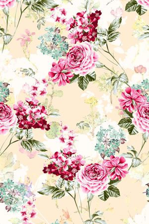 创意马赛克花卉底纹印花华亿平台图片