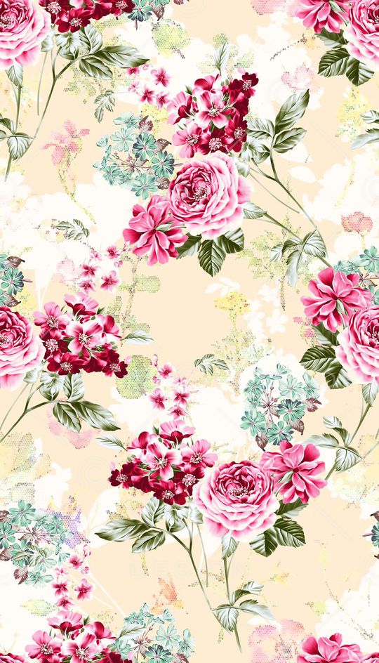 创意马赛克花卉底纹印花华亿平台图片