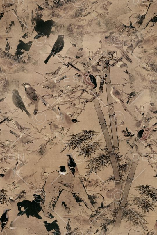 山水画印花华亿平台图片