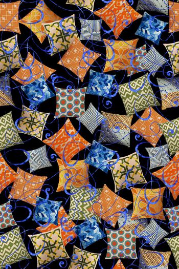 不规则几何印花华亿平台图片