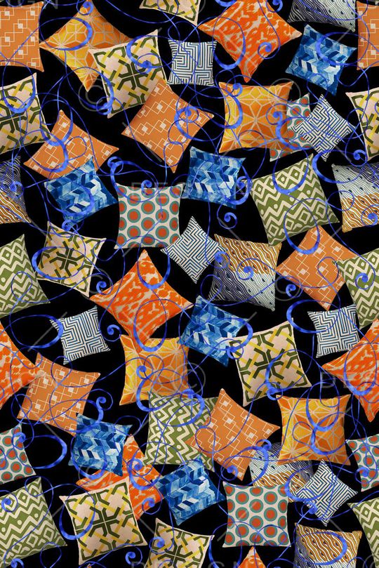 不规则几何印花华亿平台图片