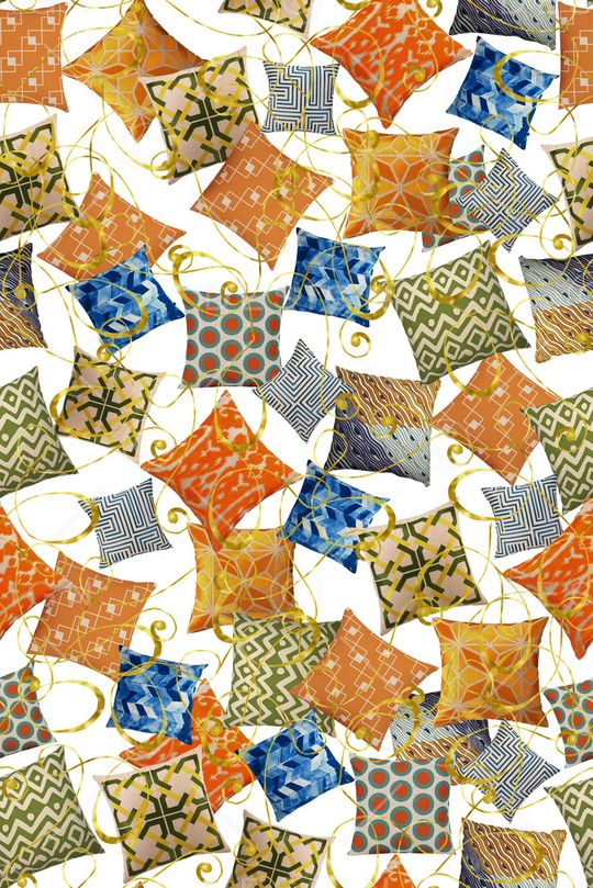 不规则几何印花华亿平台图片