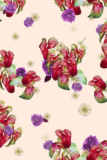 花卉印花华亿平台图片