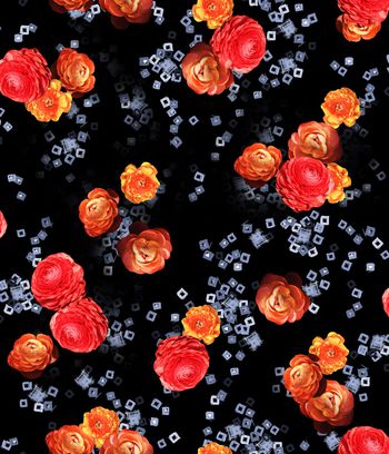 牡丹印花华亿平台图片