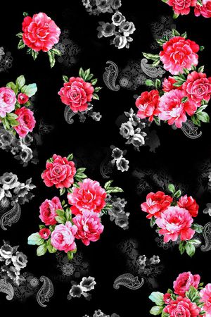 牡丹印花华亿平台图片