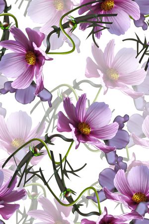 抽象手绘水彩画植物树叶数码印花印花华亿平台图片