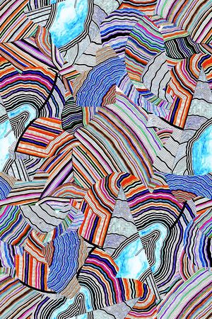 迷幻线条印花华亿平台图片