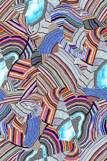 迷幻线条印花华亿平台图片