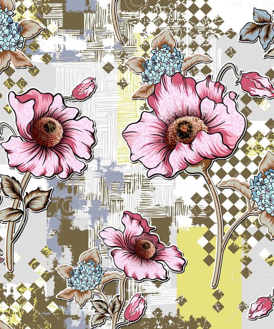 花卉印花华亿平台图片