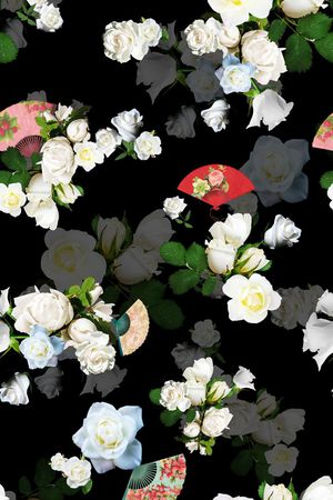 白玫瑰印花华亿平台图片