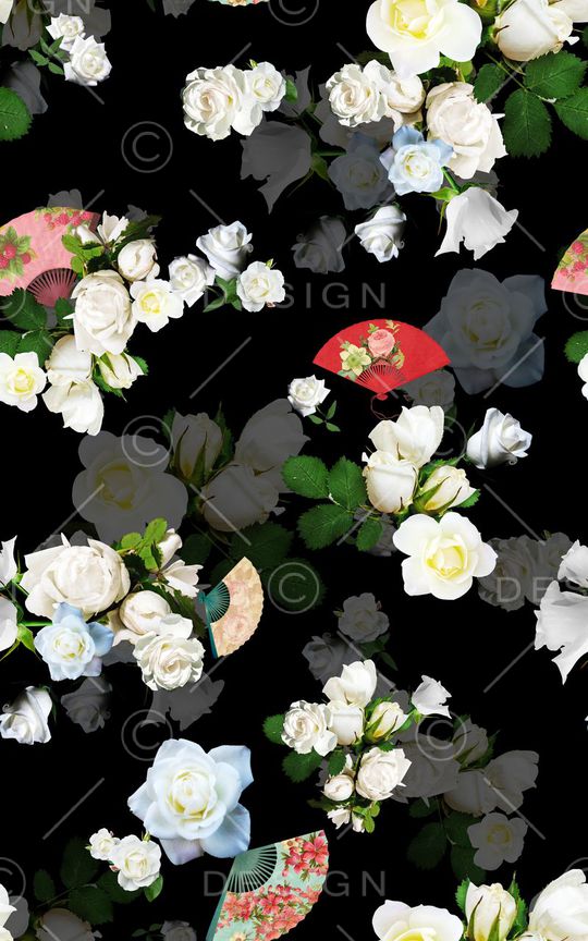 白玫瑰印花华亿平台图片