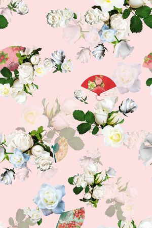 白玫瑰印花华亿平台图片