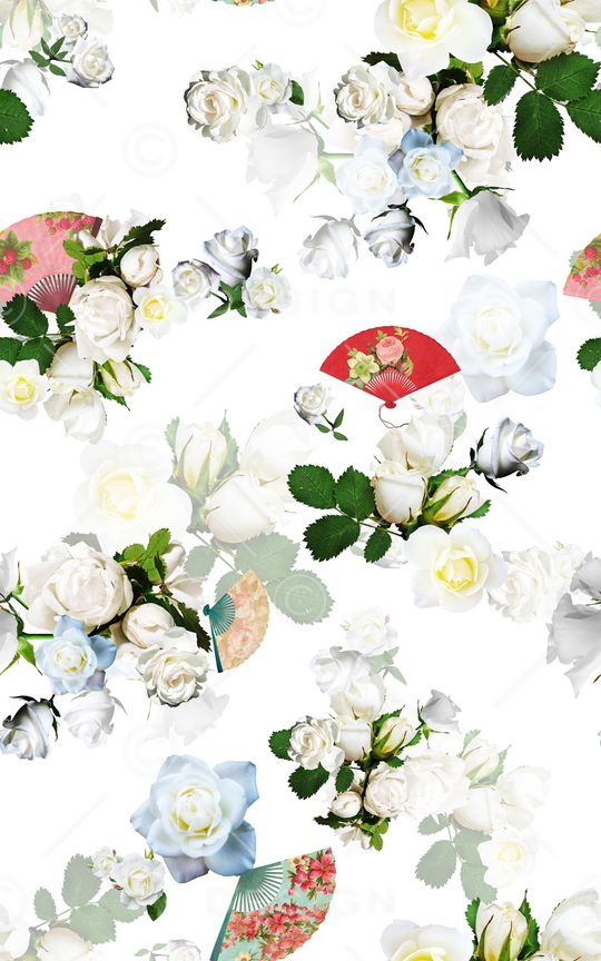 白玫瑰印花华亿平台图片