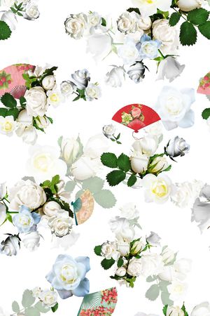 白玫瑰印花华亿平台图片