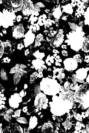 水墨花卉印花华亿平台图片