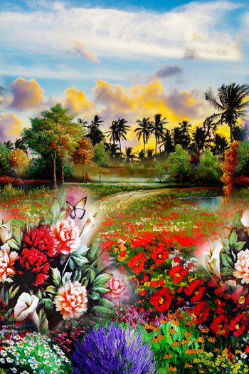 油画花卉印花华亿平台图片