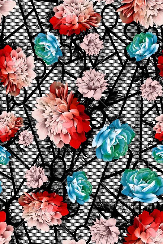 蕾丝印花华亿平台图片