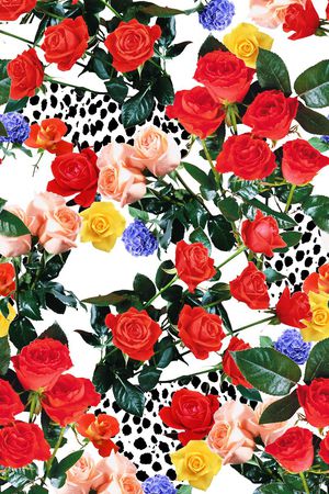 豹纹花卉印花华亿平台图片