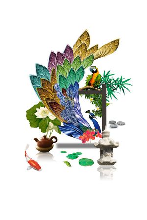 羽毛印花华亿平台图片