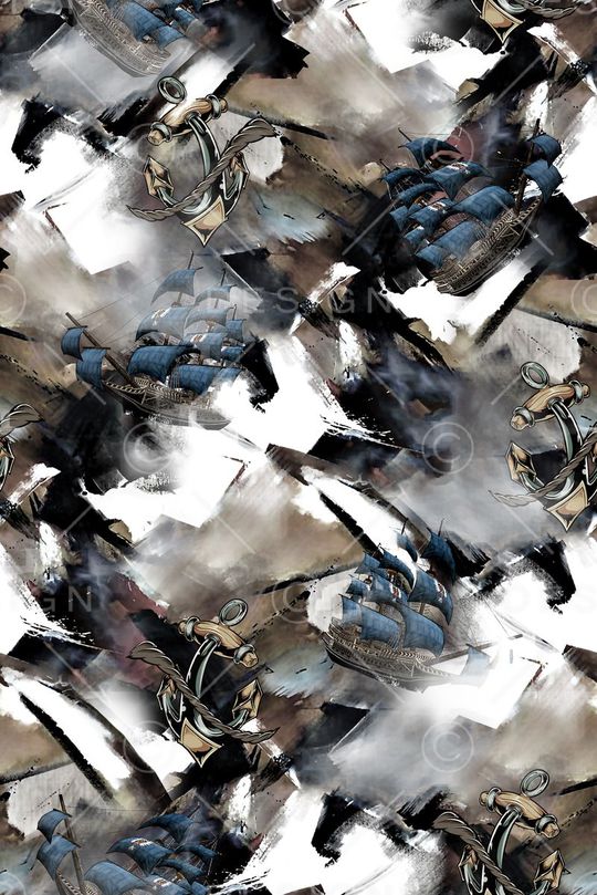 航海风印花华亿平台图片