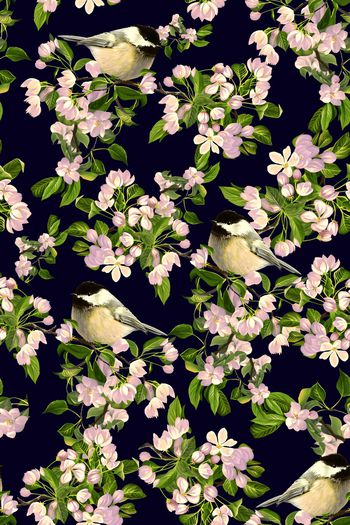 花鸟印花华亿平台图片