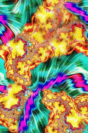 抽象几何分形艺术羽毛数码印花印花华亿平台图片