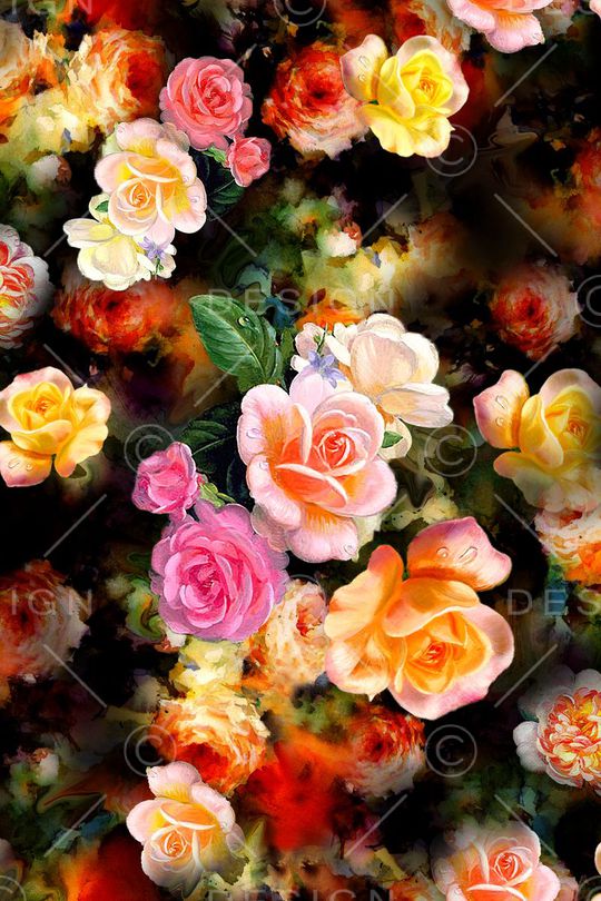 花卉印花华亿平台图片