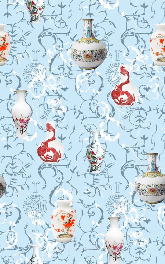 中国风印花华亿平台图片