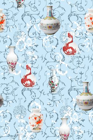 中国风印花华亿平台图片