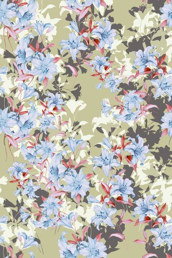 玉兰花印花华亿平台图片