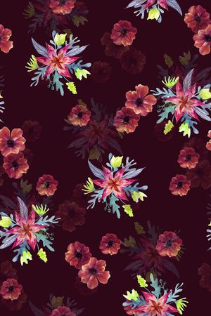 女装睡衣乱花印花华亿平台图片