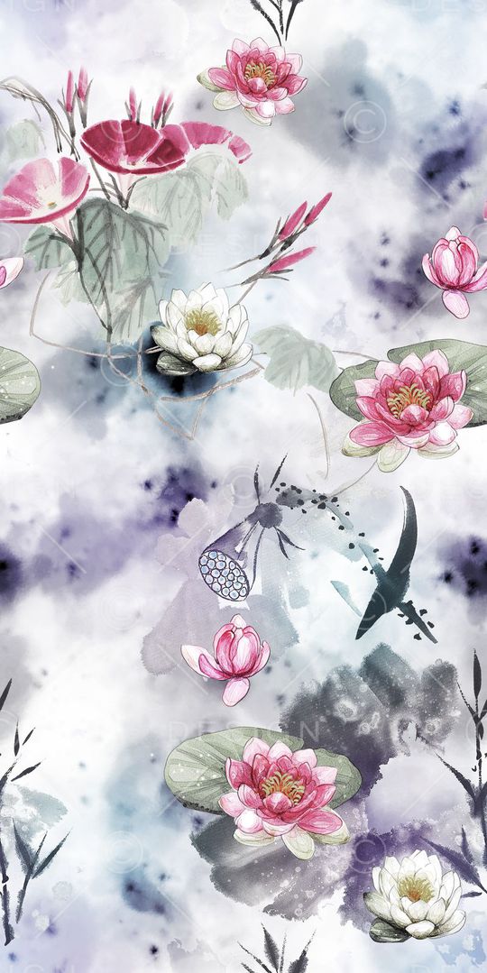 荷花印花华亿平台图片