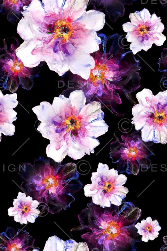 手绘水彩印花华亿平台图片