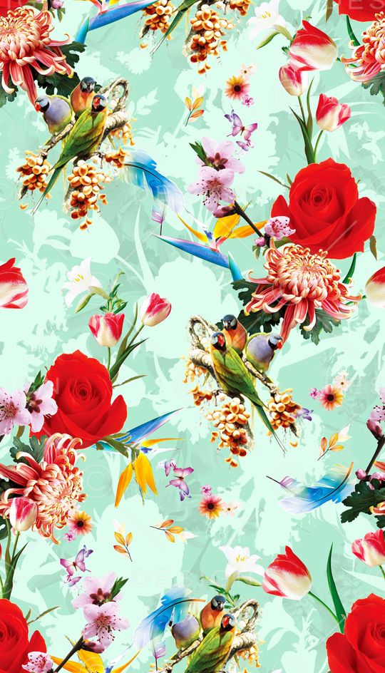 创意各类花卉组合印花华亿平台图片