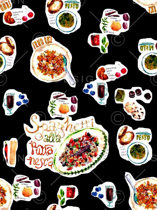 水彩水果印花华亿平台图片