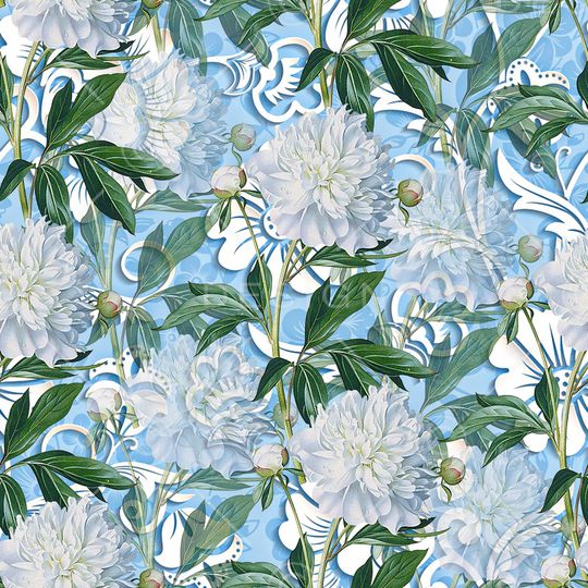 抽象手绘水彩画花朵数码印花印花华亿平台图片